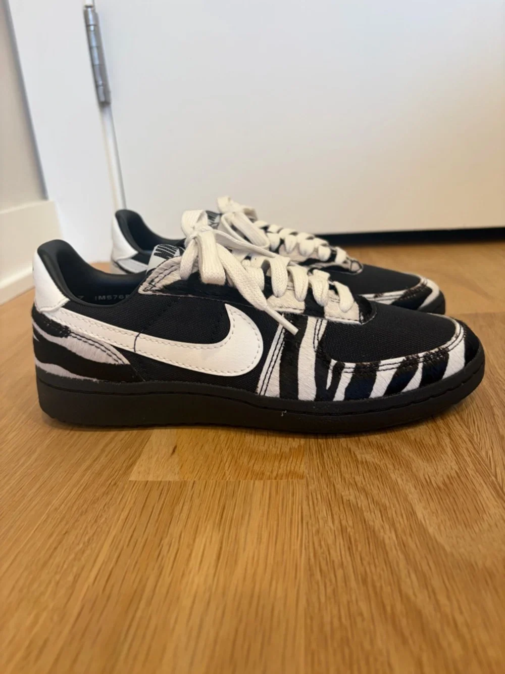 NWT Nike Field General Black & White Zebra-Print Hair Calf Low Top Sneaker